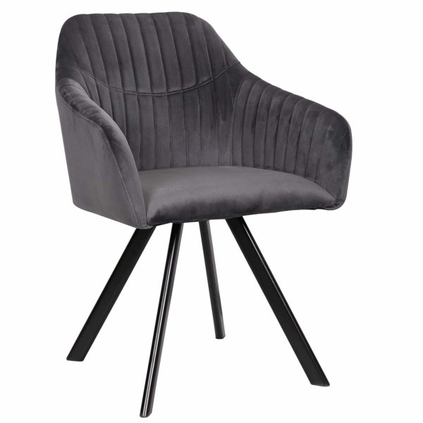 Стілець з оксамиту BH150 (Чорний)Стілець з оксамиту BH150 (Чорний)