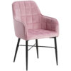 Стілець з підлокітником, оксамитовим сидінням і металевими ніжками BH81 (Рожевий)