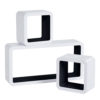 Набір із 3 настінних полиць RG9229 (Білий з чорним)Набір із 3 настінних полиць RG9229 (Білий із чорним)Набір із 3 настінних полиць RG9229 (Білий із чорним)Набір із 3 настінних полиць RG9229 (Білий із чорним)