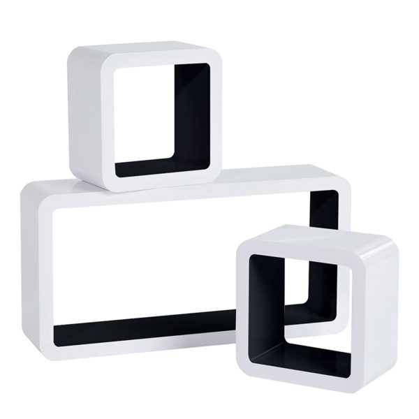 Набір із 3 настінних полиць RG9229 (Білий з чорним)Набір із 3 настінних полиць RG9229 (Білий із чорним)Набір із 3 настінних полиць RG9229 (Білий із чорним)Набір із 3 настінних полиць RG9229 (Білий із чорним)