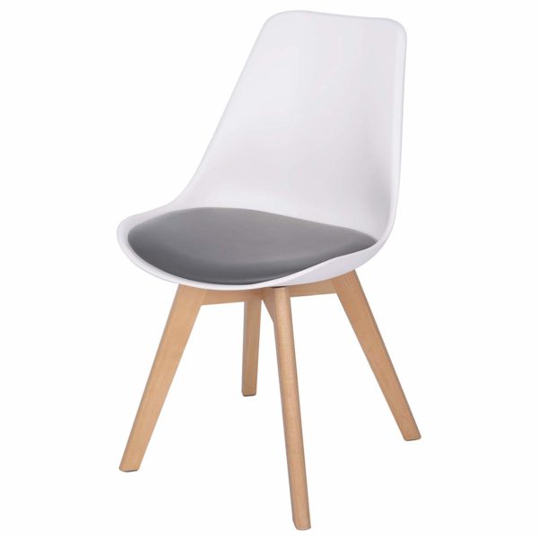 Стілець з масиву дерева BH97 (Білий з сірим)Стілець з масиву дерева BH97 (Білий з сірим)