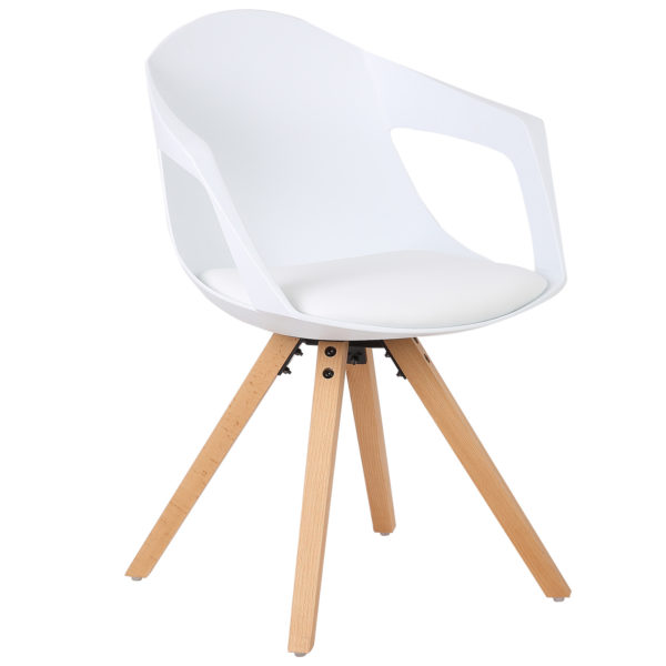 Стільці зі спинкою з масиву дерева BH49 (Білий) Стільці зі спинкою з масиву дерева BH49 (Білий)