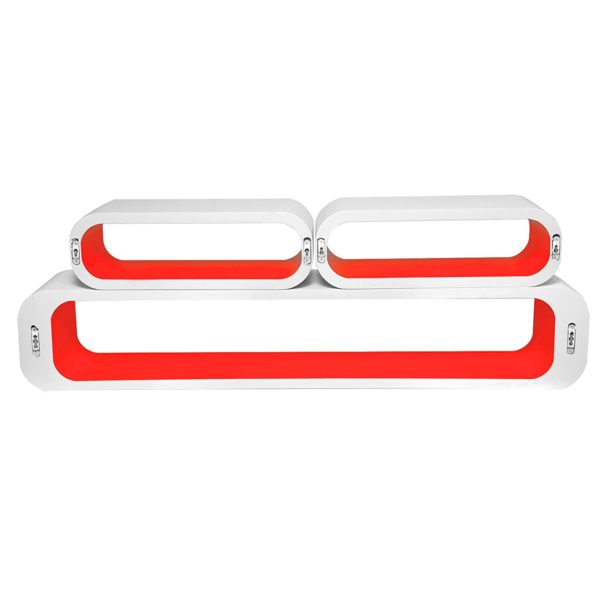 Набір з 3 настінних полиць RG9230 (Червоний)Набір з 3 настінних полиць RG9230 (Червоний)