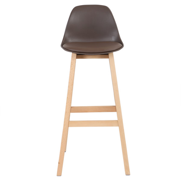 Барний стілець з дерев'яною рамою BH44 (Коричневий)