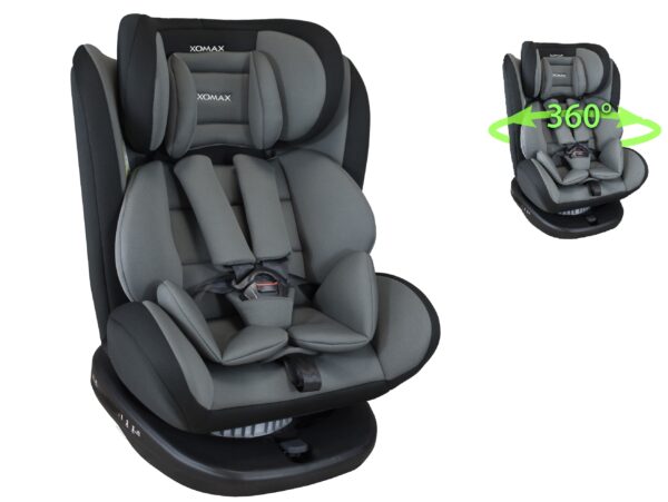 ДИТЯЧЕ АВТОКРЕСЛО З ФУНКЦІЄЮ ОБЕРТАННЯ НА 360 ° ISOFIX 0-36 КГ (КЛАС 0, I, II, III) XOMAX Сірий