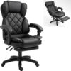 Офисное кресло для руководителя с подставкой для ног Современный дизайн эко-кожа до 120кг bs06 черный