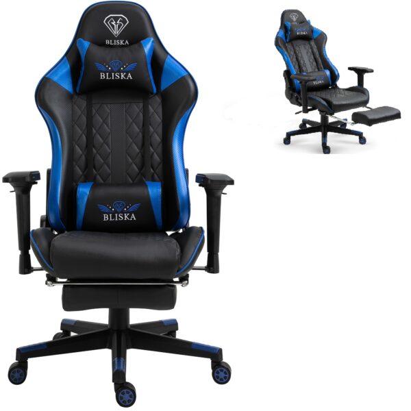 Геймерське крісло ігрове з підставкою для ніг, до 120кг навантаження, з 4D підлокітниками ts-bs5934