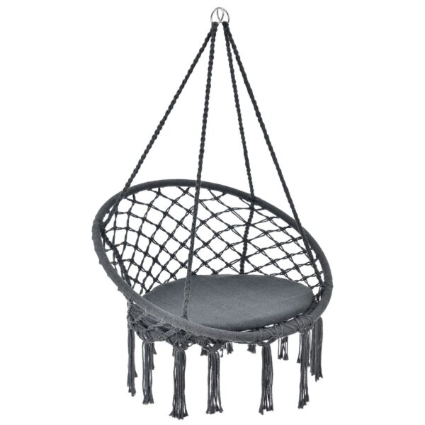 Підвісний стілець Cadras кольору антрацит з сидінням - подушкою