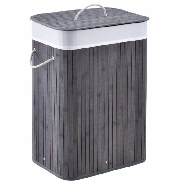 Бамбуковий кошик для білизни Curly 72 літра СіраБамбуковий кошик для білизни Curly 72 літра СіраБамбуковий кошик для білизни Curly 72 літра Сіра