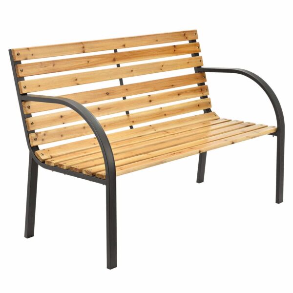Сучасна садова 2 х місна лава Modena з дерева та сталіСучасна садова 2 х місна лава Modena з дерева та сталіСучасна садова 2 х місна лава Modena з дерева та сталі