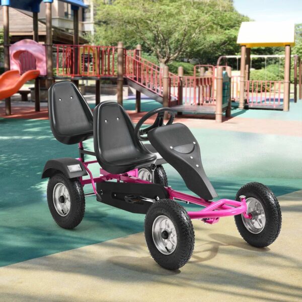 Дитячий педальний 2х місний картинг Go-Kart РожевийДитячий педальний 2х місний картинг Go-Kart РожевийДитячий педальний 2х місний картинг Go-Kart Рожевий