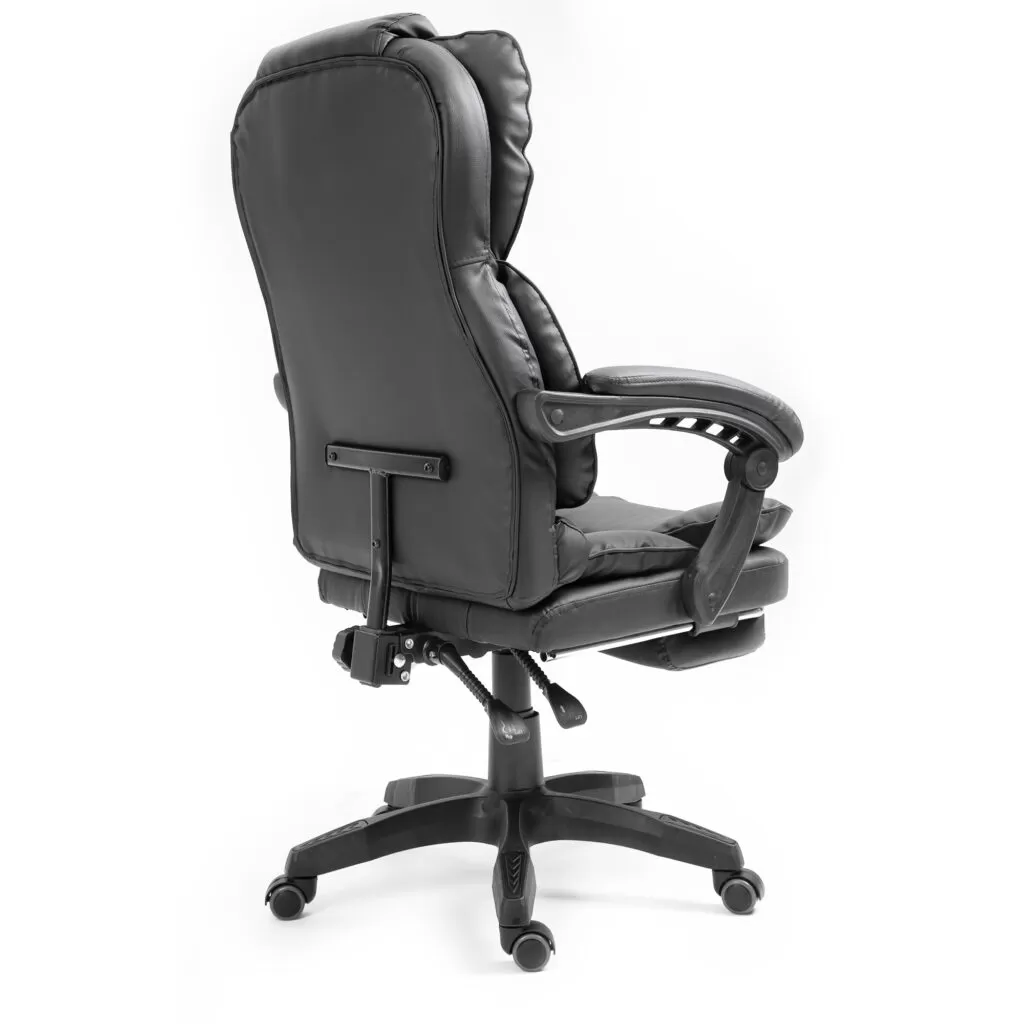Офісне крісло для керівника з підставкою для ніг Сучасний дизайн еко-шкіра до 120кг bs60 Чорне 40702